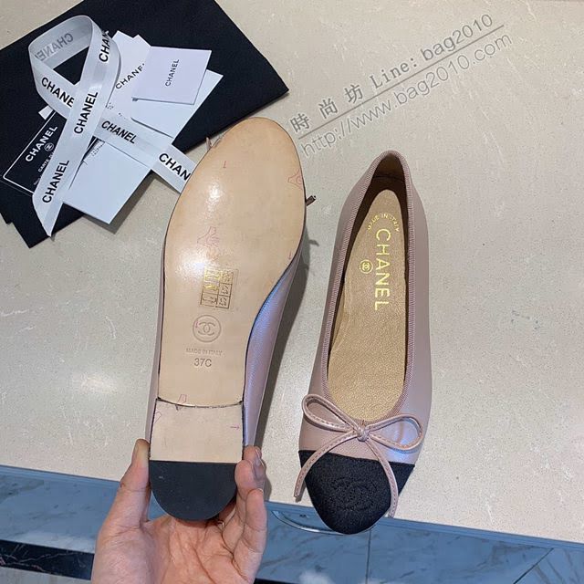 Chanel女鞋 香奈兒頂級芭蕾舞鞋 Chanel羊皮舒適平底鞋  naq1082